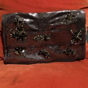 Glamorous Black Sequin Evening Clutch